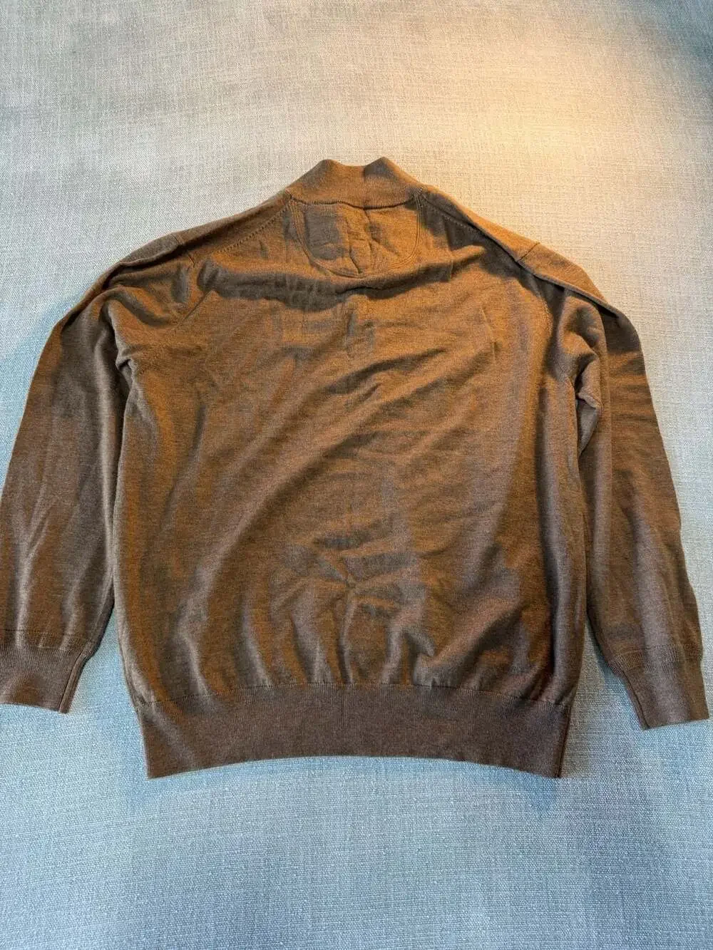 Orvis Men's Brown Button-Front Mock Neck Sweater Size Large
